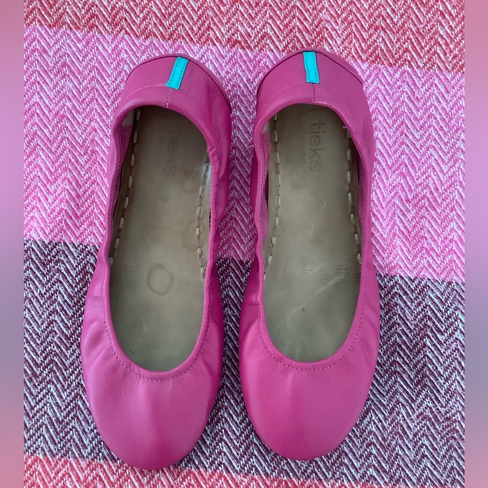 Pink Ballet Flats with Teal Accent
